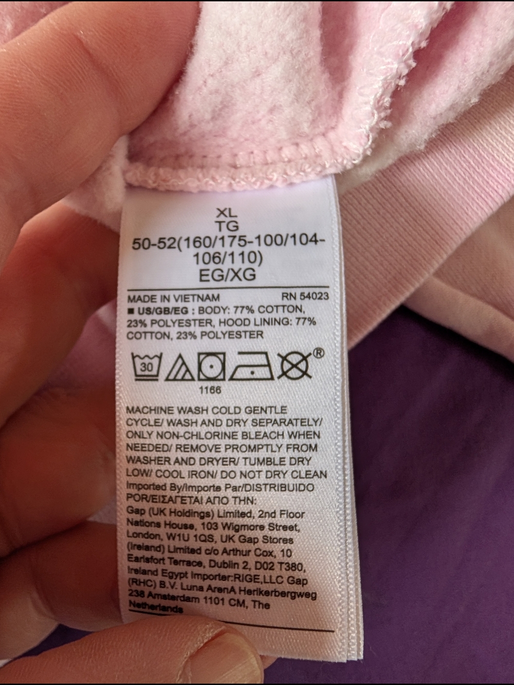 NWT GAP Tie Dye Soft Pink Cropped Hoodie with Drawstring - Picture 3 of 7
